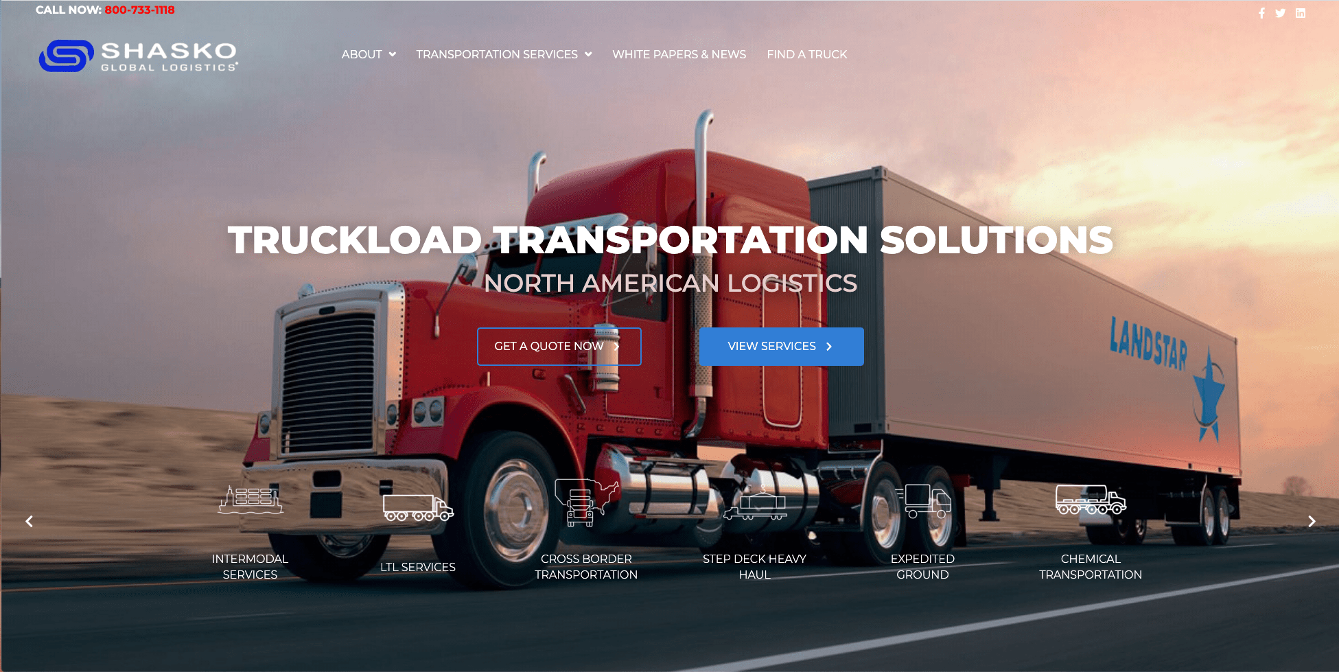 Shasko Global Logistics Reflex Website Design