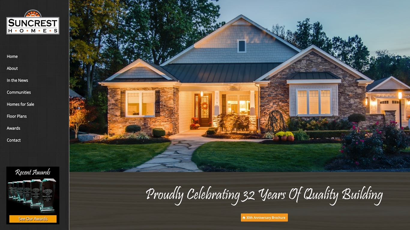 Suncrest Homes Reflex Website Design